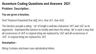 Accenture Python Coding Question - 10 and Answer 2021 