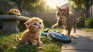 Cute Kitten Learns Helmet Safety 😺 | Funny Cat Moral Story | Meow Family