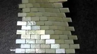 Sovalli Rectangle Sandstone Iridescent Glass Mosaic Tile