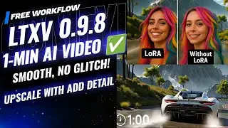 LTXV 0.9.8 ComfyUI Workflow: Generate 1-Minute AI Videos from Images with Upscaling & LoRA Detailer