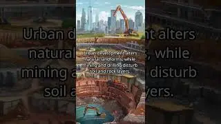 How does human activity affect geological processes and landscapes?
