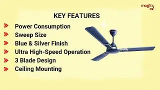 Wave of Comfort: Longway 50W Ultra High-Speed Ceiling Fan in Blue & Silver (1200mm Sweep)