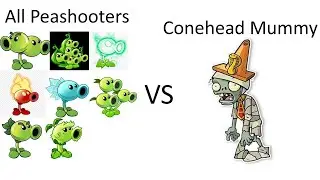 All Peashooters vs Conehead Mummy