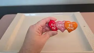 Nora Fleming Conversation Hearts Mini | Valentine Decor | Hand-Painted Triple Hearts Mini