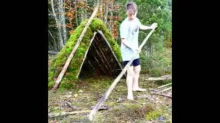 Quick and easy A-frame bushcraft overnight shelter  #shorts #bushcraft #camping #outdoors #diy@EMPI