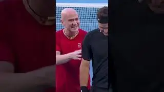 AGASSI BRINCA COM ROGER FEDERER SOBRE BACKHAND COM 2 M&Atilde;OS! #rogerfederer #tenis #australianopen