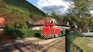 Waldbahn Szilv&aacute;sv&aacute;rad bei der Ankunft aus dem B&uuml;kki Nemzeti Park