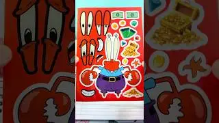 SpongeBob SquarePants DIY Make a Face Stickers with Mr. Krabs 💰