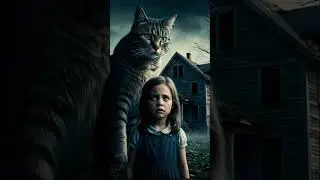 Big cat and little girl near an abandoned house Music Steel Soul