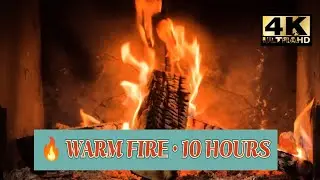 10 Hours Warm Fireplace Sound 🔥 Cozy Fire Ambience for Deep Sleep