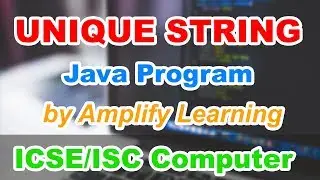 Unique String in Java ( Program ) | ICSE ISC Computer