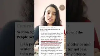 RPA act 1951, disqualification of MP and MLA .#facts #disqualification #youtubeshorts