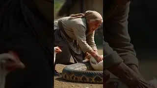 Elderly Grandma intervenes and saves chickens from being eaten by giant snake #nature  #viral