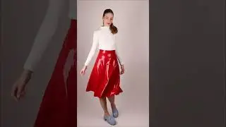 TARZA AND JANE red latex midi skirt 4137 mid 720p