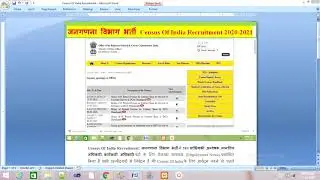 New Notification Census of India Recruitment