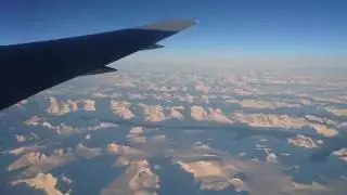 Air Canada flight #889 London to Ottawa: Spectacular winter view of Greenland from the air