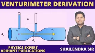 VENTURIMETER DERIVATION | DETAIL EXPLANATION | FLOW OF LIQUIDS #venturimeter #physicsstudents #fluid