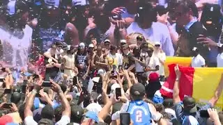 Shai Gilgeous-Alexander speaks at parade closing ceremony in Scissortail Park