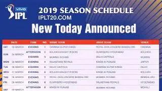 Vivo IPL 2019 ; Schedule  : Time Table ; INDIAN PREMIER LEAGUE 2019 SCHEDULE ; #IPL2019