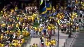 Swedish fans celebrate in Berlin