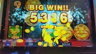 $535USD won during 10 free games with more wilds on the forge slot machine at max bet $5 wager