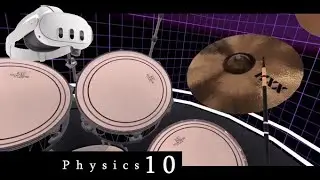 Physics 10 Update Test VR Drums Ult. Virtual Reality Drumming On Meta Quest. #MetaQuest #VR #Drums