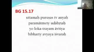 Learning Bhagavad Gita Slokas15.17 uttama purusas tu anyah
