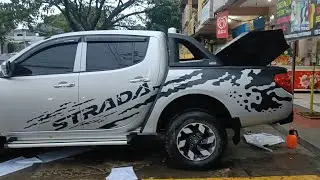 Mitsubishi Strada 2012 Decal sticker installation Done