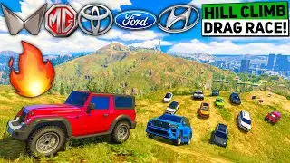 GTA 5: MODIFIED INDIAN SUVs & SEDANs CARS ⛰️ 4 MOUNTAINS CROSS DRAG RACE 🔥 GTA 5 MODS!