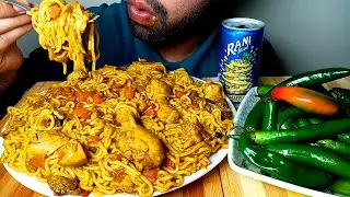 MAGGI CHICKEN NOODLES WITH LONG GREEN CHILLI EATING SHOW|#HungryPiran