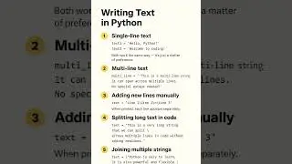 Python Basics 💡Easy Ways to Write Strings or Text in Python |Beginner-Friendly Guide #⃣ #programming
