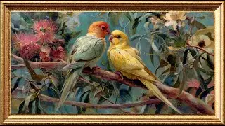 Colorful parrots | Classic Oil Painting Display | Timeless Art for TV (3 Hours)