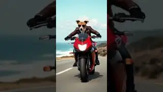 Coolest Biker Dog Ever! 🐶🔥 Max Takes the Highway in Style | Funny Animal Shorts #CoolDog #Shorts