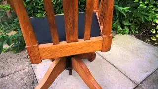 Oak Captains Chair 1930's 1940's Office Desk or Study Antique Art Deco Style
