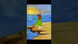 (Final look)watercolor painting of a girl #vlog #youtube #sketchful #drawing #song #viralvideos #art