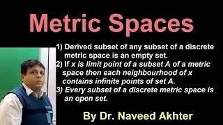 Lec_020, Metric Spaces, Derived and open sets in discrete metric space. (Urdu/Hindi)