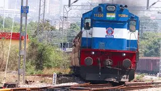 4K Wide: Fresh KYN WDM3D departs Udupi with 01133 Mangaluru Express with Soulful honking