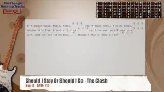 🎸 Should I Stay Or Should I Go - The Clash Guitar Backing Track with chords and lyrics