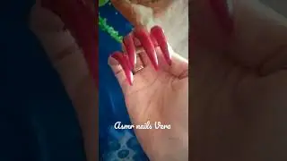 Red sharp long nails