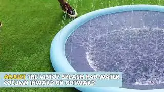 VISTOP Non Slip Splash Pad for Kids and Dog, Thicken Sprinkler Pool Summer Outdoor Water