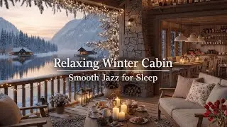 ☕ Relaxing Winter Cafe by the Lake | Snowfall, Fireplace & Smooth Jazz for Sleep & Study