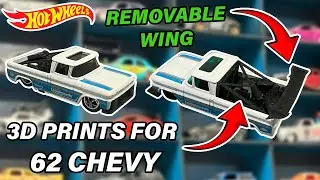 Custom 3D Printed Chassis & Interior for 62 Chevy REMOVABLE WING | Hot Wheels