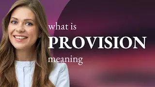 Provision &bull; PROVISION meaning
