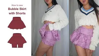 How to sew a bubble skirt with shorts | Easy DIY | Skirt Sewing Pattern