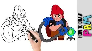 How To Draw Pam From Brawl Stars ★ Cute Easy Drawings Tutorial For Beginners ★ Best Brawlers