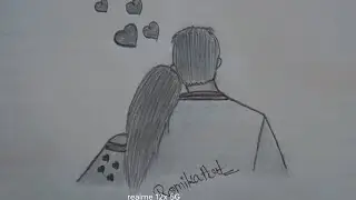 #cute cuple pencil art by romika maurya..... we are in love 💕