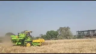 ks group mini combine wheat harvesting @jagdambaborewellsharvester