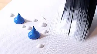 озеро, дерево, тропа / 25x25см / Расслабляющая живопись ASMR / Техника акриловой живописи