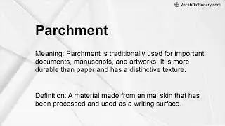 Parchment Meaning