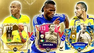 BEST H2H STRIKER BATTLE! DROGBA VS LARSSON VS RICHARLISON H2H COMPARISON - FIFA MOBILE 22